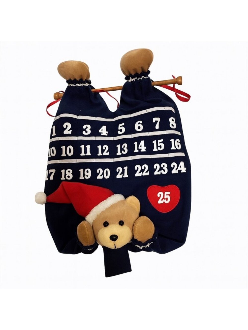 Vintage 90s Avon Brown Teddy Bear Advent Calendar